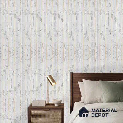 White Marble Look PN 06040 8 ft x 4.9 inch Charcoal Panel - 12 mm | Suitable for Feature Wall, TV Unit & Living Room | Width is Subjected to 5% Variation