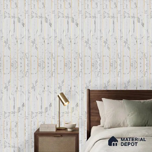 White Marble Louver PN 06040 8 ft x 4.9 inch Charcoal Panel - 12 mm | Suitable for Feature Wall, TV Unit & Living Room | Width is Subjected to 5% Variation