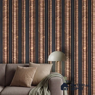 Wooden Look PN 06068 8 ft x 4.9 inch Charcoal Panel - 12 mm | Suitable for Feature Wall, TV Unit & Living Room | Width is Subjected to 5% Variation