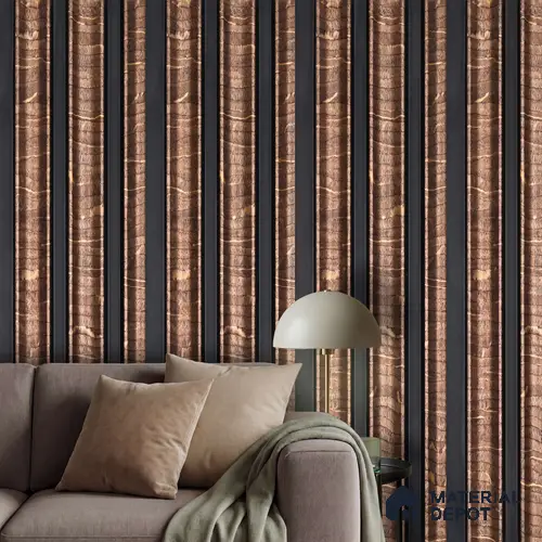 Brown Patterned Louver PN 06068 8 ft x 4.9 inch Charcoal Panel - 12 mm | Suitable for Feature Wall, TV Unit & Living Room | Width is Subjected to 5% Variation