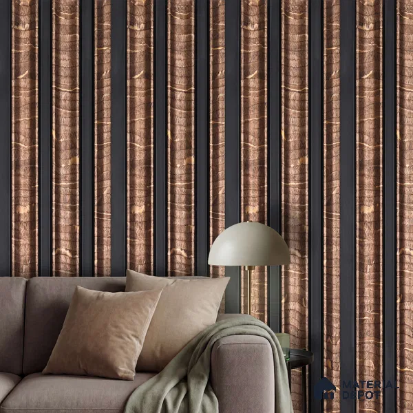 Wooden Look PN 06068 8 ft x 4.9 inch Charcoal Panel - 12 mm | Suitable for Feature Wall, TV Unit & Living Room | Width is Subjected to 5% Variation