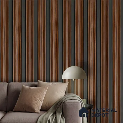 Wooden Look PN 06069 8 ft x 4.9 inch Charcoal Panel - 12 mm | Suitable for Feature Wall, TV Unit & Living Room | Width is Subjected to 5% Variation
