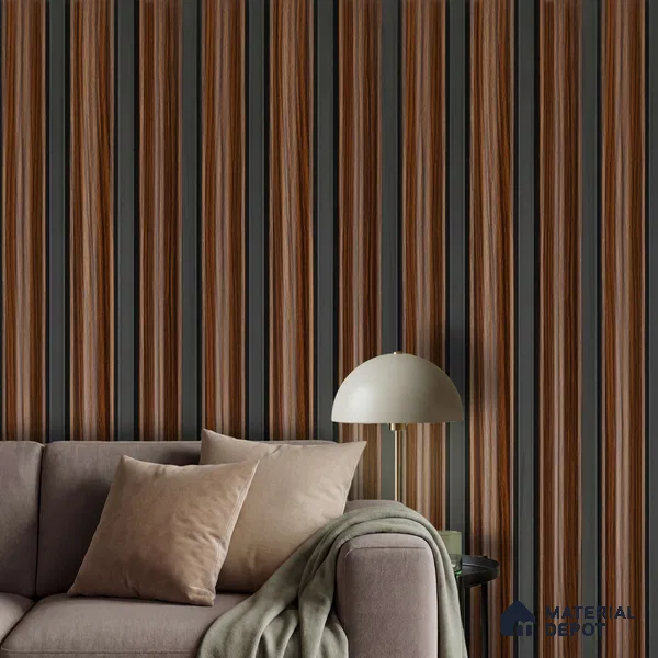 Wooden Look PN 06069 8 ft x 4.9 inch Charcoal Panel - 12 mm | Suitable for Feature Wall, TV Unit & Living Room | Width is Subjected to 5% Variation