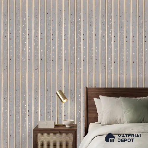 Patterned Louver PN 06082 9.5 ft x 4.6 inch Charcoal Panel - 8 mm | Suitable for Feature Wall, TV Unit & Living Room | Width is Subjected to 5% Variation