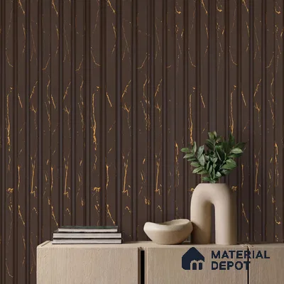 Brown Marble Look PN 06156 9.5 ft x 7.8 inch Charcoal Panel - 12 mm | Suitable for Feature Wall, TV Unit & Living Room | Width is Subjected to 5% Variation