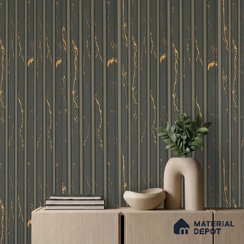 Grey Marble Louver PN 06159 9.5 ft x 7.8 inch Charcoal Panel - 12 mm | Suitable for Feature Wall, TV Unit & Living Room | Width is Subjected to 5% Variation