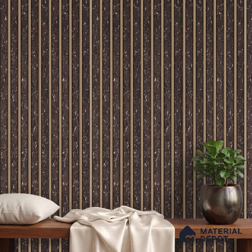 Brown Marble Louver PN 06161 9.5 ft x 7.8 inch Charcoal Panel - 12 mm | Suitable for Feature Wall, TV Unit & Living Room | Width is Subjected to 5% Variation