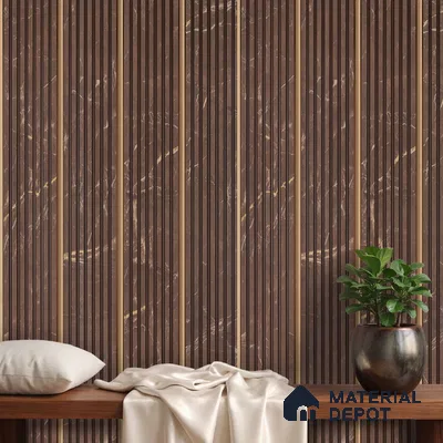 Brown Marble Look PN 06173 9.5 ft x 7.8 inch Charcoal Panel - 12 mm | Suitable for Feature Wall, TV Unit & Living Room | Width is Subjected to 5% Variation