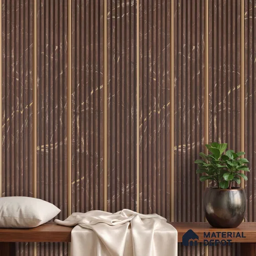 Brown Marble Look PN 06173 9.5 ft x 7.8 inch Charcoal Panel - 12 mm | Suitable for Feature Wall, TV Unit & Living Room | Width is Subjected to 5% Variation