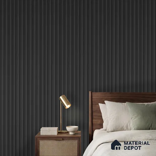 Black Plain Colour Look PN 06239 9.5 ft x 4.7 inch Charcoal Panel - 12 mm | Suitable for Feature Wall, TV Unit & Living Room | Width is Subjected to 5% Variation