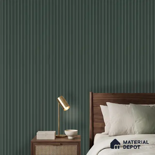 Green Plain Colour Louver PN 06244 9.5 ft x 4.7 inch Charcoal Panel - 12 mm | Suitable for Feature Wall, TV Unit & Living Room | Width is Subjected to 5% Variation