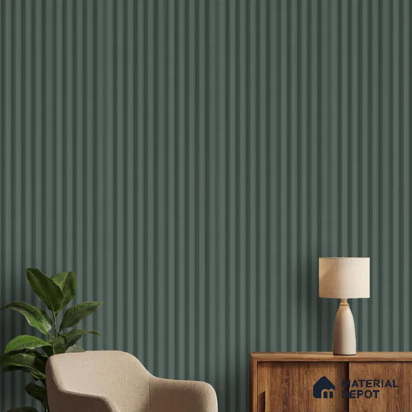 Green Plain Colour Look PN 06254 9.5 ft x 4.7 inch Charcoal Panel - 12 mm | Suitable for Feature Wall, TV Unit & Living Room | Width is Subjected to 5% Variation