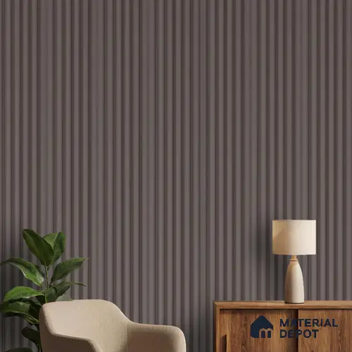 Brown Plain Colour Louver PN 06259 9.5 ft x 4.7 inch Charcoal Panel - 12 mm | Suitable for Feature Wall, TV Unit & Living Room | Width is Subjected to 5% Variation