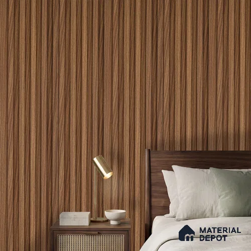 Brown Wooden Louver PN 06274 B 9.5 ft x 4.7 inch Charcoal Panel - 12 mm | Suitable for Feature Wall, TV Unit & Living Room | Width is Subjected to 5% Variation