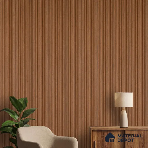 Brown Wooden Louver PN 06275 9.5 ft x 4.7 inch Charcoal Panel - 12 mm | Suitable for Feature Wall, TV Unit & Living Room | Width is Subjected to 5% Variation