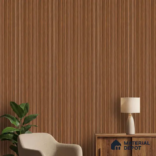 Brown Wooden Louver PN 06276 9.5 ft x 4.7 inch Charcoal Panel - 12 mm | Suitable for Feature Wall, TV Unit & Living Room | Width is Subjected to 5% Variation