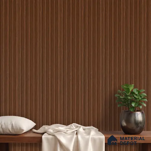 Brown Wooden Louver PN 06277 9.5 ft x 4.7 inch Charcoal Panel - 12 mm | Suitable for Feature Wall, TV Unit & Living Room | Width is Subjected to 5% Variation