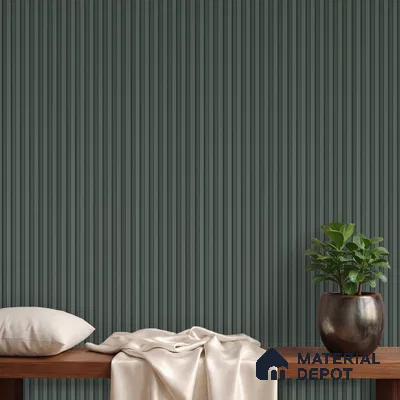 Green Plain Colour Louver PN 06447 9.5 ft x 4.7 inch Charcoal Panel - 12 mm | Suitable for Feature Wall, TV Unit & Living Room | Width is Subjected to 5% Variation
