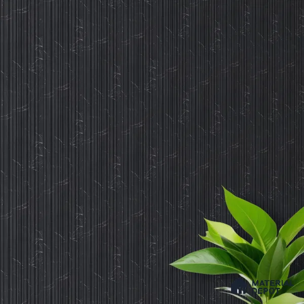 Black Marble Louver PN 00525 9.5 ft x 4.8 inch Charcoal Panel - 12 mm | Suitable for Feature Wall, TV Unit & Living Room | Width is Subjected to 5% Variation