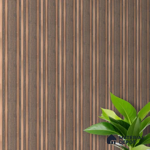 Brown Wooden Louver PN 03552 9.5 ft x 4.7 inch Charcoal Panel - 12 mm | Suitable for Feature Wall, TV Unit & Living Room | Width is Subjected to 5% Variation