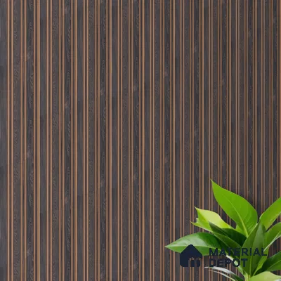 Brown Wooden Louver PN 05550 8 ft x 6 inch Charcoal Panel - 7 mm | Suitable for Feature Wall, TV Unit & Living Room | Width is Subjected to 5% Variation