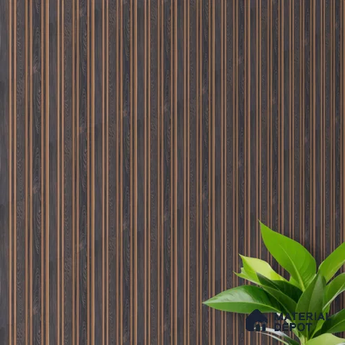 Brown Wooden Louver PN 05550 8 ft x 6 inch Charcoal Panel - 7 mm | Suitable for Feature Wall, TV Unit & Living Room | Width is Subjected to 5% Variation