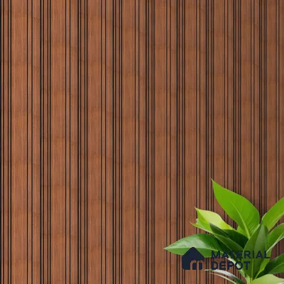 Brown Wooden Louver PN 05558 9.5 ft x 12 inch Charcoal Panel - 6 mm | Suitable for Feature Wall, TV Unit & Living Room | Width is Subjected to 5% Variation