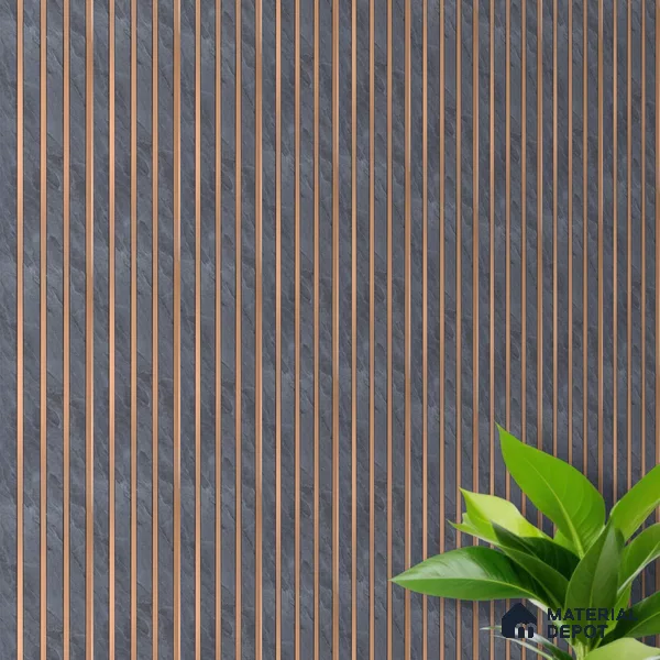 Dark Grey Stone Look PN 05635 8 ft x 6 inch Charcoal Panel - 7 mm | Suitable for Feature Wall, TV Unit & Living Room | Width is Subjected to 5% Variation