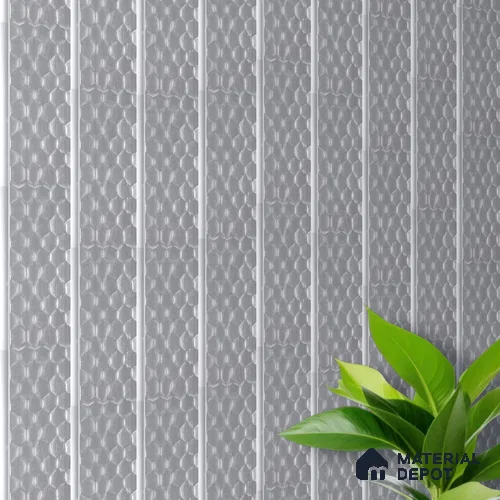 White Geometric Louver PN 06073 9.5 ft x 4.7 inch Charcoal Panel - 7 mm | Suitable for Feature Wall, TV Unit & Living Room | Width is Subjected to 5% Variation
