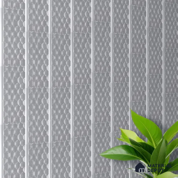 Cloud Grey Metallic Look PN 06073 9.5 ft x 4.7 inch Charcoal Panel - 7 mm | Suitable for Feature Wall, TV Unit & Living Room | Width is Subjected to 5% Variation