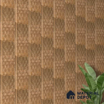 Geometric Louver PN 06075 9.5 ft x 4.7 inch Charcoal Panel - 7 mm | Suitable for Feature Wall, TV Unit & Living Room | Width is Subjected to 5% Variation