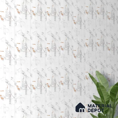 Marble Louver PN 06086 9.5 ft x 4.6 inch Charcoal Panel - 8 mm | Suitable for Feature Wall, TV Unit & Living Room | Width is Subjected to 5% Variation