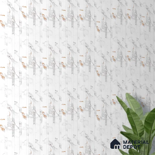 Marble Louver PN 06086 9.5 ft x 4.6 inch Charcoal Panel - 8 mm | Suitable for Feature Wall, TV Unit & Living Room | Width is Subjected to 5% Variation