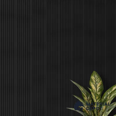 Black Plain Colour Look Charcoal Louver/Panel 9.5 ft x 4.7 inch - 11 mm | Ideal for Feature Wall, Living Room, Bedroom, Home, TV Unit | PN 07160