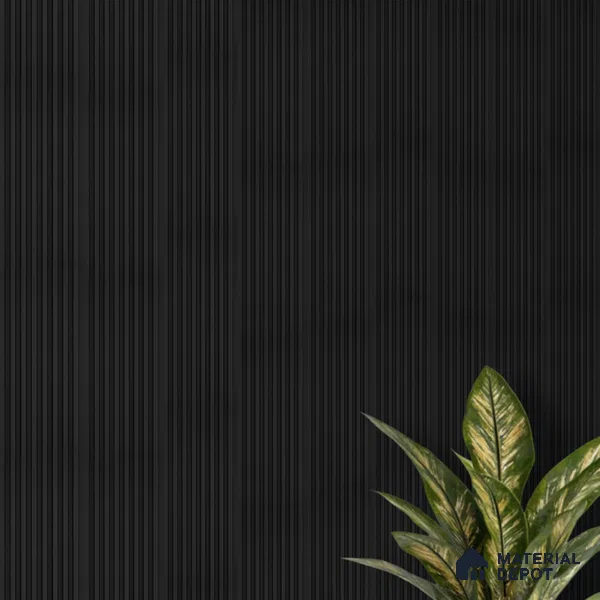Black Plain Colour Look Charcoal Louver/Panel 9.5 ft x 4.7 inch - 11 mm | Ideal for Feature Wall, Living Room, Bedroom, Home, TV Unit | PN 07160