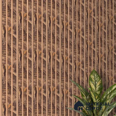 Teak Brown Marble Look PN 07455 8 ft x 4.8 inch PVC Panel - 10 mm | Suitable for Living Room, Bedroom & Office | Width is Subjected to 5% Variation