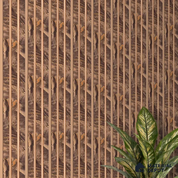 Teak Brown Marble Look PN 07455 8 ft x 4.8 inch PVC Panel - 10 mm | Suitable for Living Room, Bedroom & Office | Width is Subjected to 5% Variation