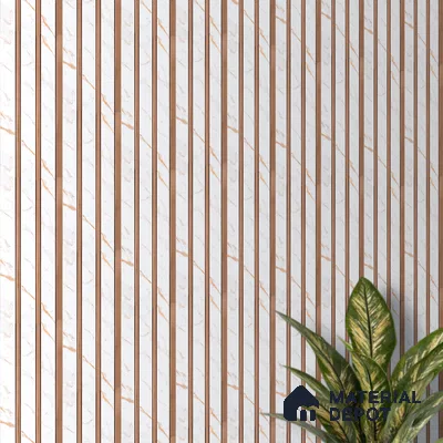Ivory Pearl Marble Look PN 07459 8 ft x 4.8 inch PVC Panel - 10 mm | Suitable for Living Room, Bedroom & Office | Width is Subjected to 5% Variation