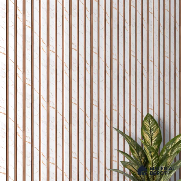 Ivory Pearl Marble Look PN 07459 8 ft x 4.8 inch PVC Panel - 10 mm | Suitable for Living Room, Bedroom & Office | Width is Subjected to 5% Variation