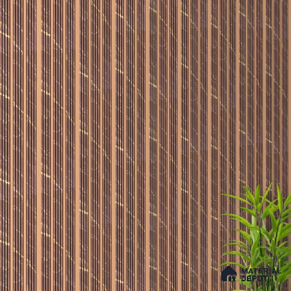 PN 07464 Marble Look Louver 8 ft x 0.4 ft Texture Finish  - 10 mm | Suitable for Feature Wall, TV Unit & Living Room