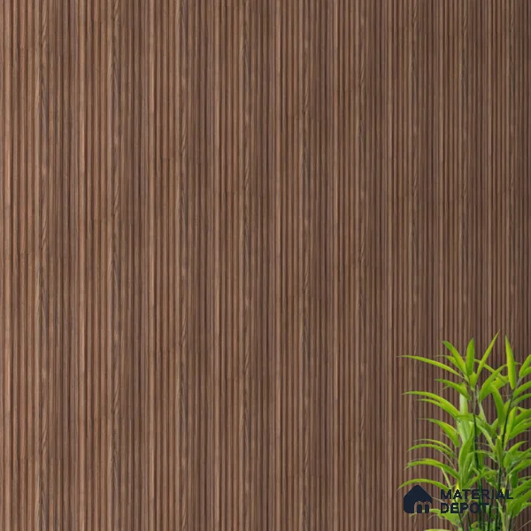 PN 07499 Wood Look Louver 8 ft x 0.5 ft Texture Finish  - 10 mm | Suitable for Feature Wall, TV Unit & Living Room