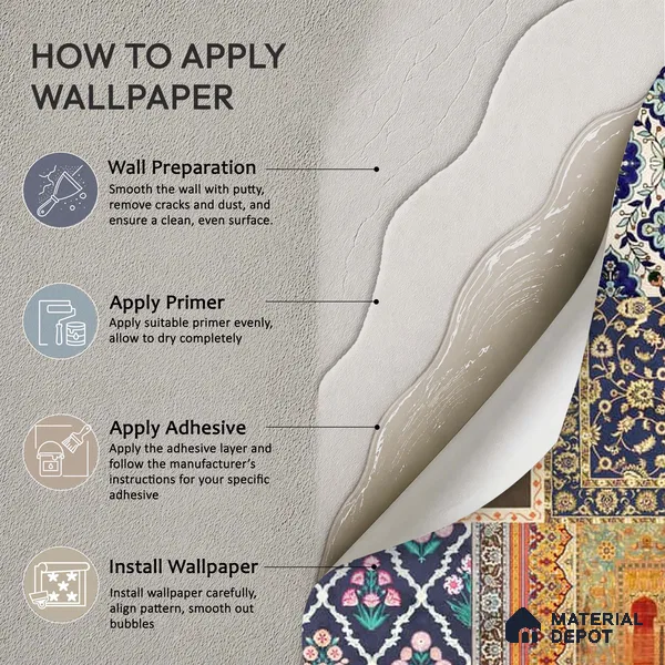 Banaras, Indian Carpet Design Customised Wallpaper Sukoon Series Canvas Patterned Design (Customised Size Wallpaper)