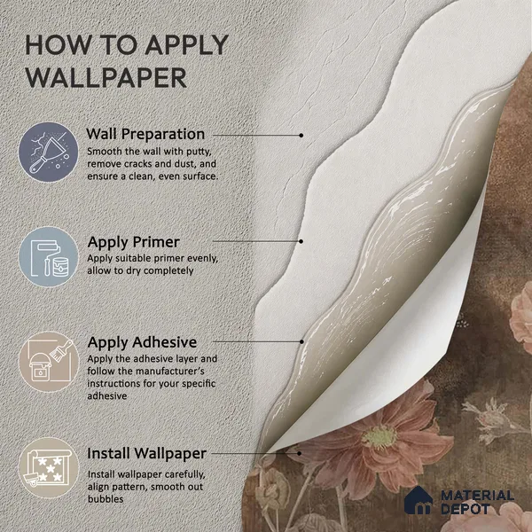 H901812 Dusky Charm, Rustic Floral Theme Wallpaper, Customised Sukoon Series Canvas Florals Design (Customised Size Wallpaper)