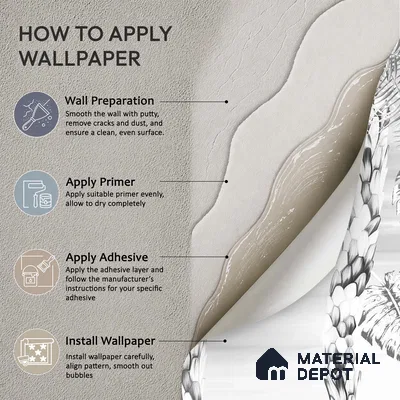 Ehsaas | Grey & White Palm Leaf Botanical Look Wallpaper Handmade (Customised Size)