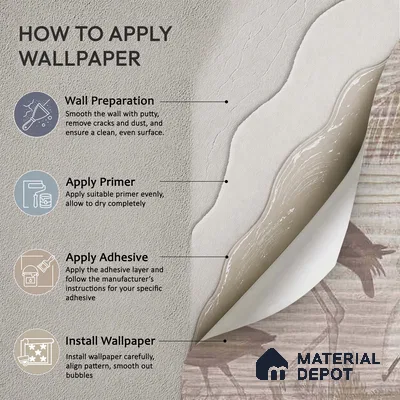 Faded Flamingo Design Wallpaper, Customized Sukoon Series Soft Feel Abstract Design (Customised Size Wallpaper)