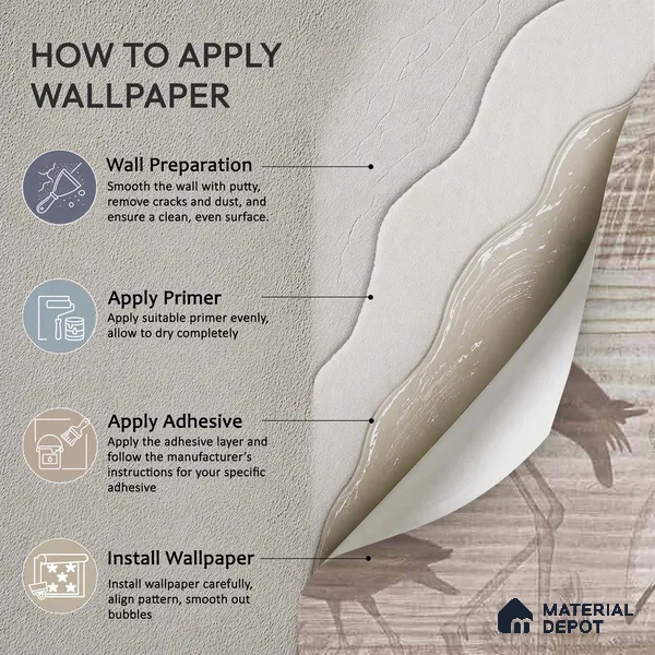 Faded Flamingo Design Wallpaper, Customized Sukoon Series Soft Feel Abstract Design (Customised Size Wallpaper)