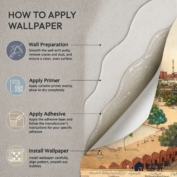 Imperial Delhi, Indian Scenic Wallpaper, Customised Sukoon Series Canvas Nature Design (Customised Size Wallpaper)