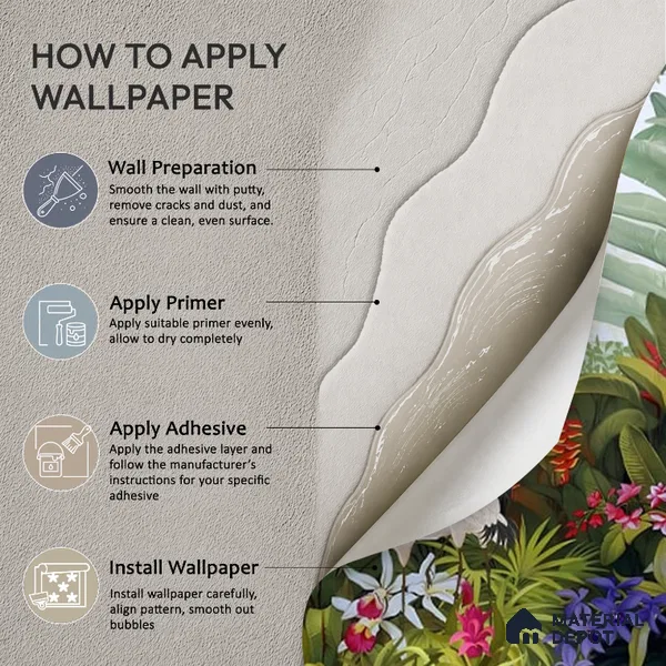 Island Breeze, Tropical Wallpaper for Rooms, Customised Sukoon Series Handmade Tropical Design (Customised Size Wallpaper)