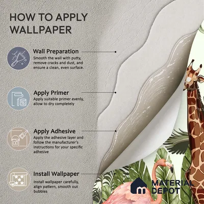 Jungle Theme Animals Wallpaper for Kids Room Walls, Customised Sparkla N Shine Series Soft Feel Entertainment Design (Customised Size Wallpaper)