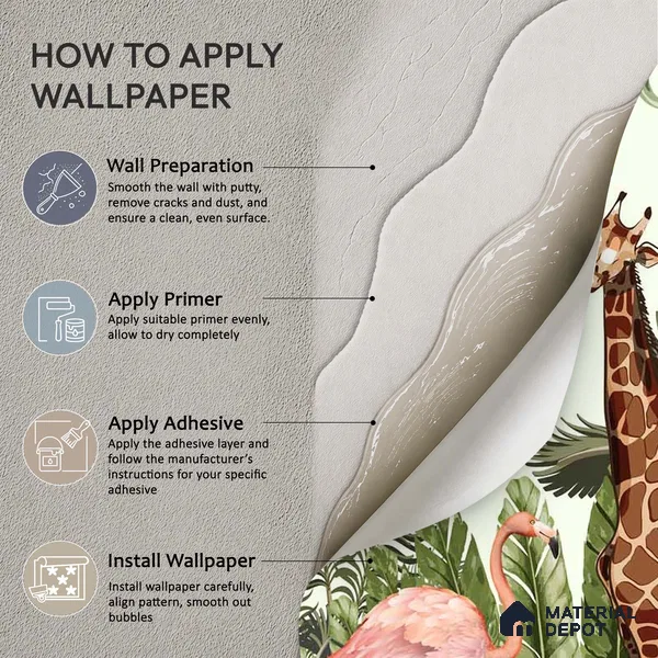 Jungle Theme Animals Wallpaper for Kids Room Walls, Customised Sparkla N Shine Series Soft Feel Entertainment Design (Customised Size Wallpaper)